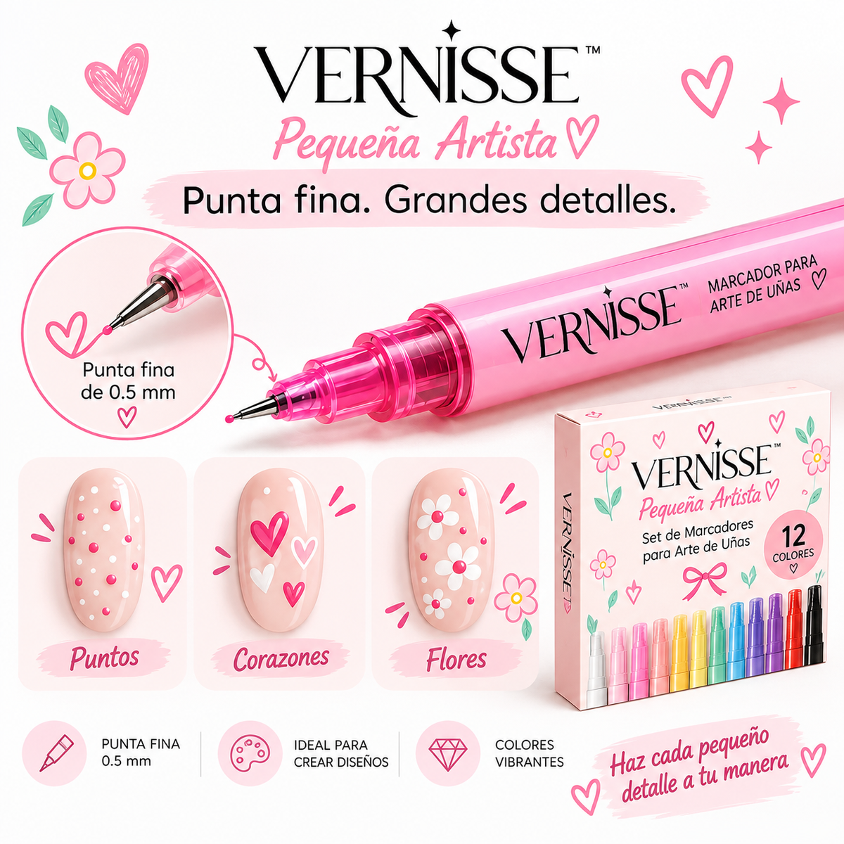 Vernisse™ | Kit Nail Art para Pequeñas Artistas